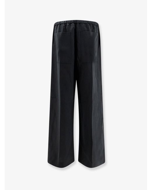 Totême  Black Linen And Lyocell Blend Trousers