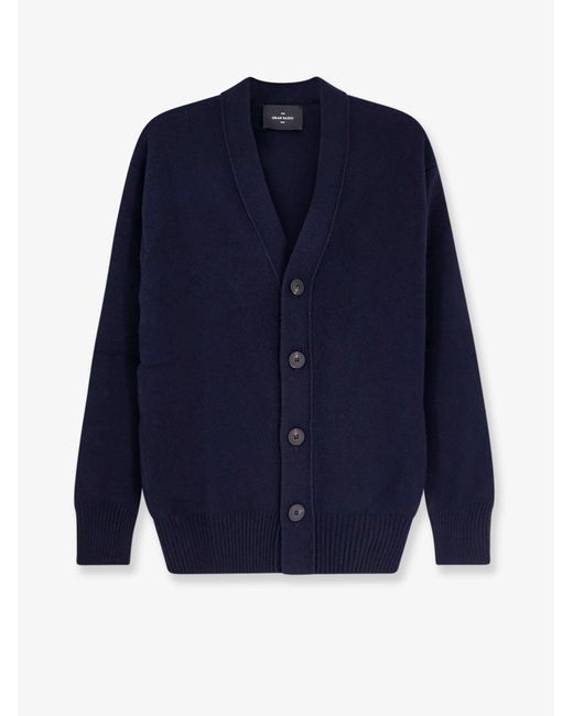 Gran Sasso Blue Virgin Wool Cardigan for men