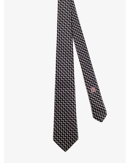 Giorgio Armani Black Silk Tie for men