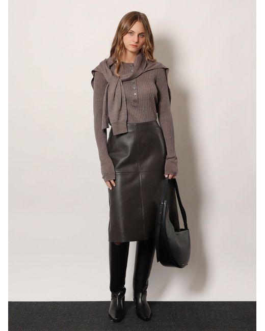 Soeur Black Gwen Leather Skirt