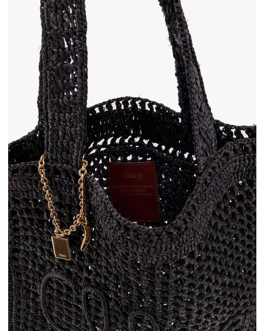 Chloé Black Summer Banana Tote Bag