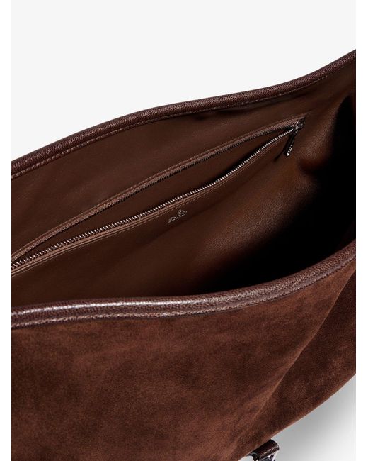 Gucci Brown Jackie Flap Suede Shoulder Bag for men