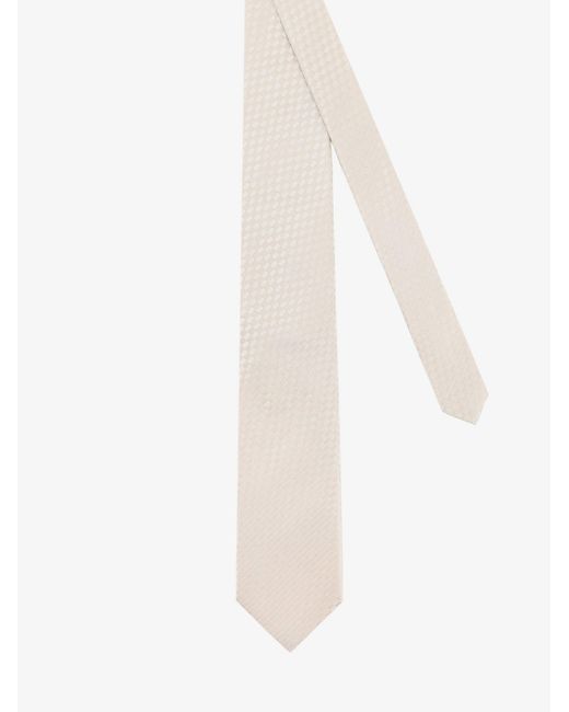 Tom Ford Natural Silk Tie With Geometric Pattern for men