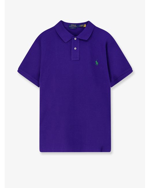 Polo Ralph Lauren Purple Cotton Polo Shirt With Embroidered Logo for men
