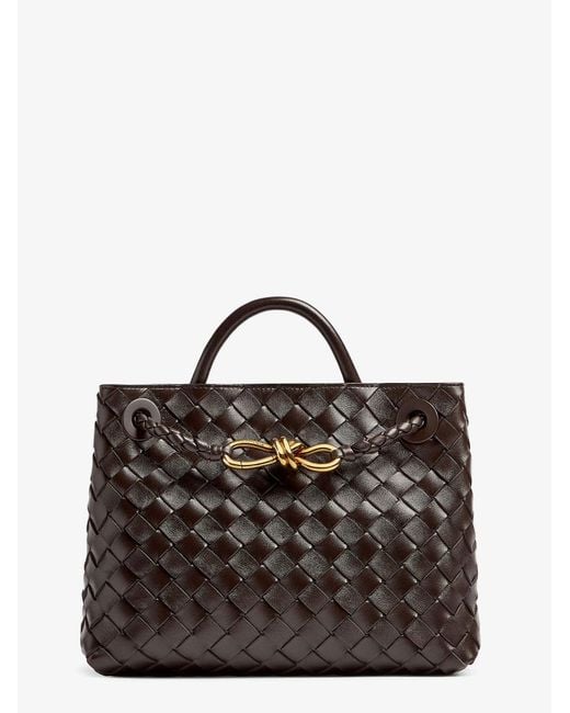 Bottega Veneta Black Andiamo Small Leather Shoulder Bag With Intrecciato Motif