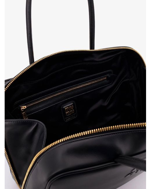 Miu Miu Black Arcadie Softy Leather Handbag