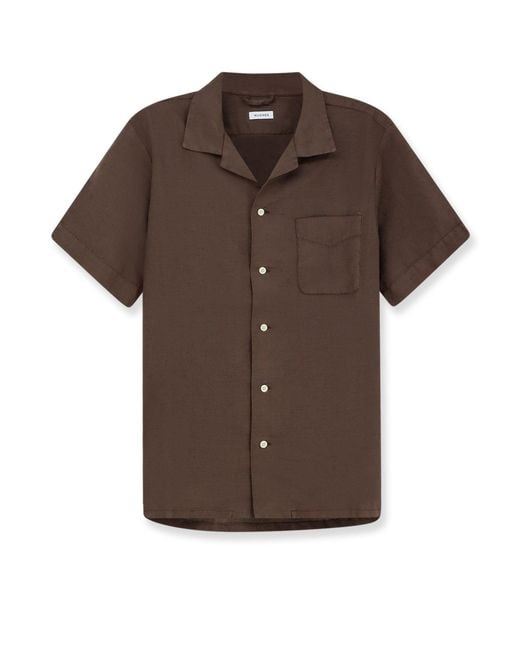 NUGNES 1920 Brown Linen And Cotton Shirt for men