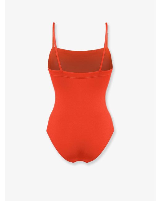 Eres Red Aquarelle Lycra One Piece Swimsuit