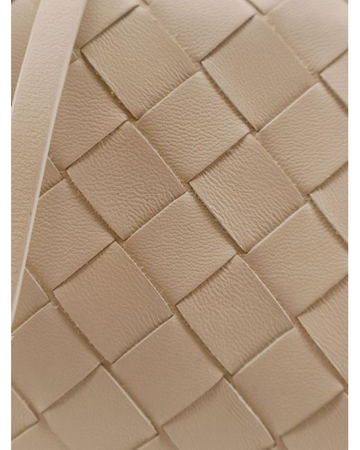 Bottega Veneta Natural Concert Pouch Leather Crossbody Bag With Intrecciato Motif