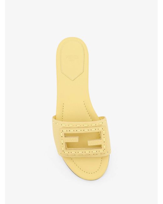 Fendi Natural Leather Tube Sandals