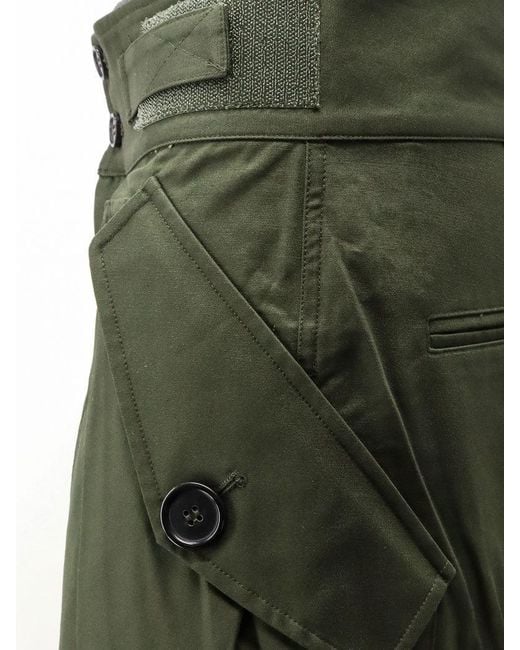 Frankie Shop Green Trousers Tova Cargo Cotton