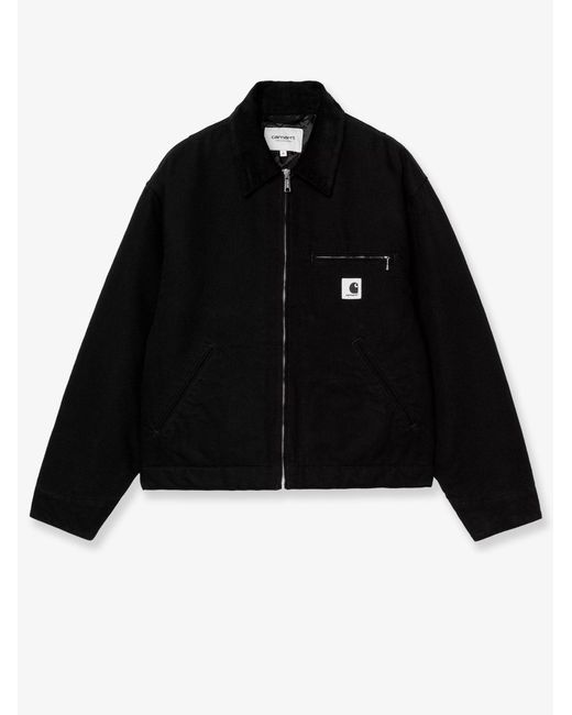 Carhartt Black Detroit Canvas Jacket With Front Logo Patch