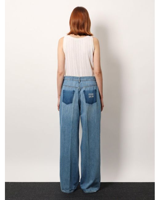 Tシャツ・カットソー MIU MIU Perforated cachemire silk top Bianco Miu Miu Perforated Cachemire And Silk Top in Natural | Lyst