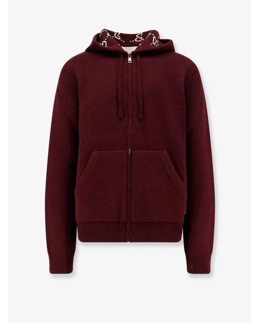 Gucci Red Reversible Wool Jacket With Gg Motif for men