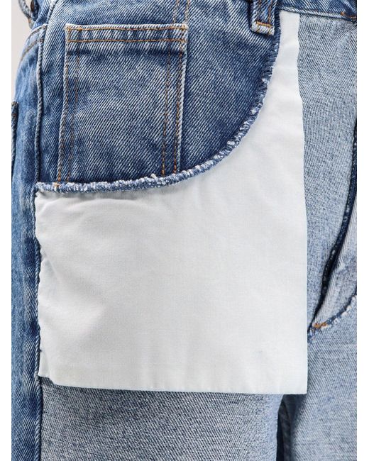 MM6 by Maison Margiela Blue Straight Leg Jeans With Reverse Pockets
