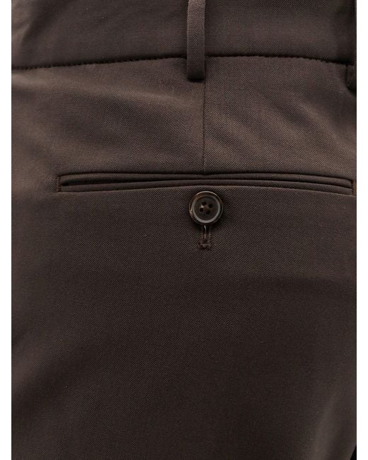 PT Torino Brown Michael Reworked Stretch Wool Trousers for men