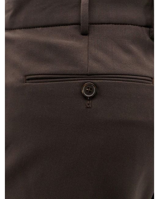 PT Torino Brown Michael Reworked Stretch Wool Trousers for men
