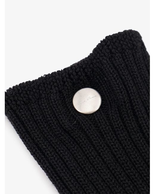 Rick Owens Black Wool Gloves