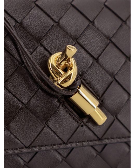Bottega Veneta Gray Andiamo Crossbody Bag With Intrecciato Pattern