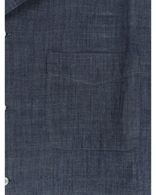 NUGNES 1920 Blue Denim Shirt for men