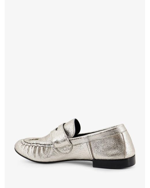 Semelle White Laminated Leather Loafers