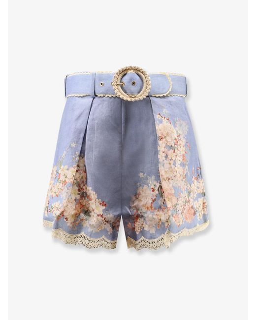 Shorts Cascadian Tuck di Zimmermann in Blue