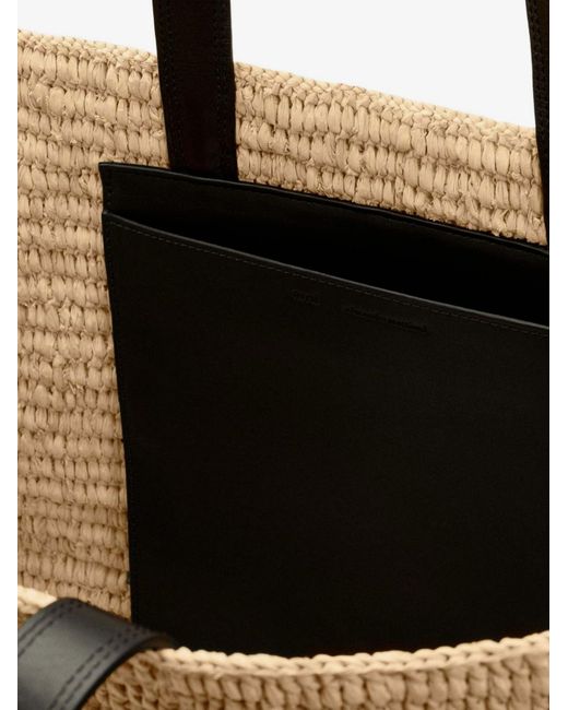 AMI Natural Ami De Coeur Raffia Shoulder Bag