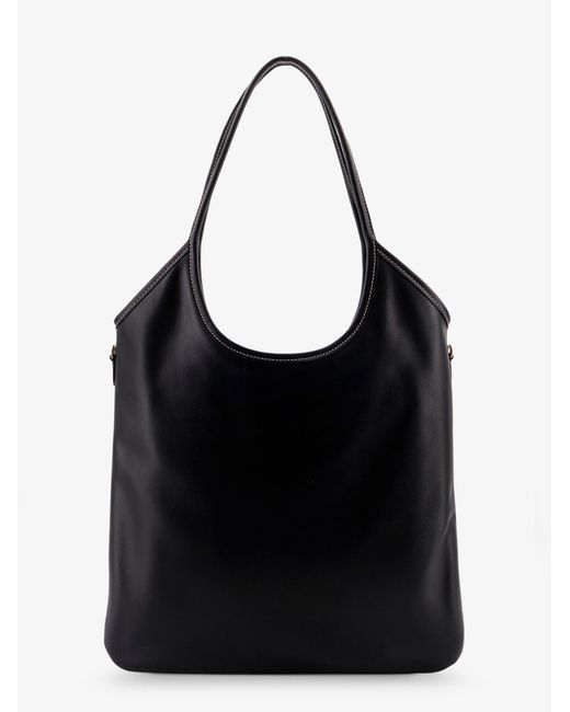 Miu Miu Black Ivy Leather Shoulder Bag With Lettering Logo