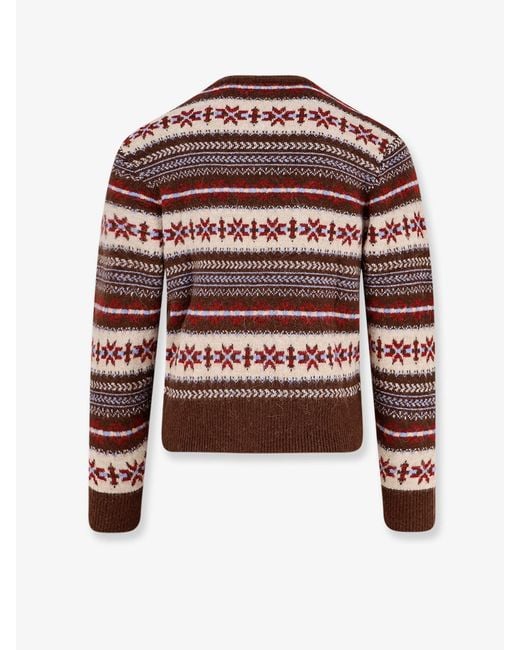 DUNST Red Fairisle Wool Blend Sweater