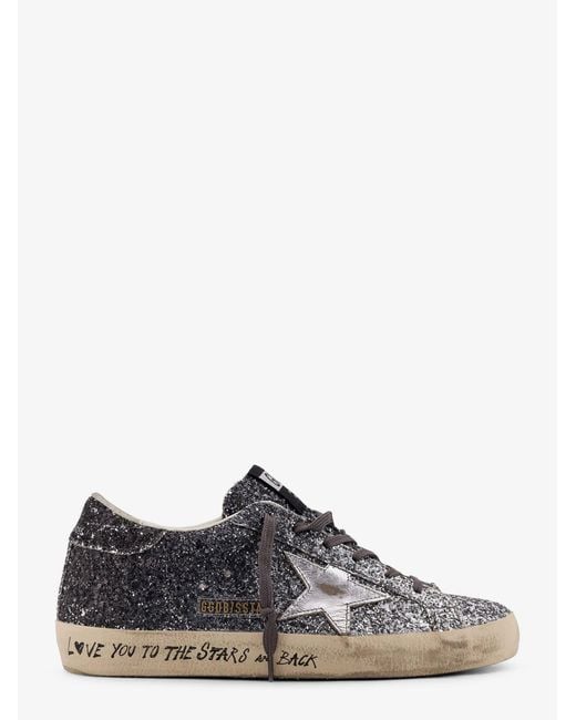 Sneakers Low-Top Super-Star Classic With List Con Paillettes di Golden Goose Deluxe Brand in White