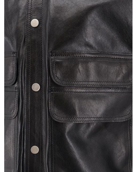 DFOUR® Black Leather Jacket for men