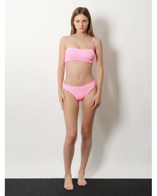 Hunza G Pink Bikini Top Original Crinkle