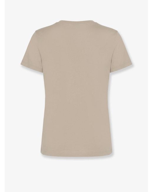 Max Mara White Papaia Cotton T-Shirt With Monogram