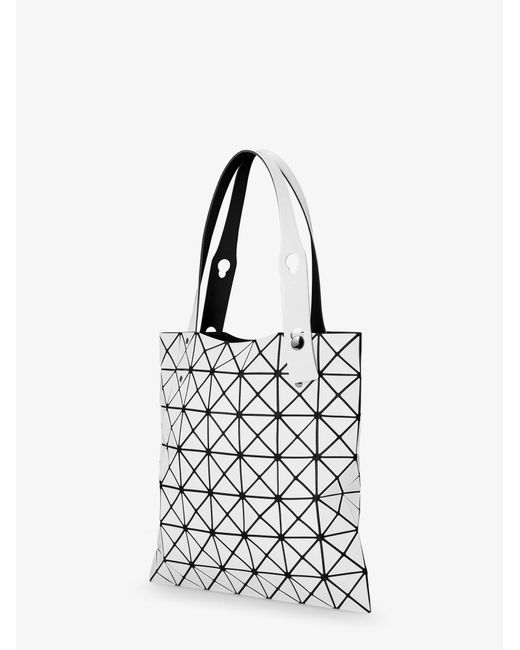 Issey Miyake White Prism Shoulder Bag With Geometric Pattern