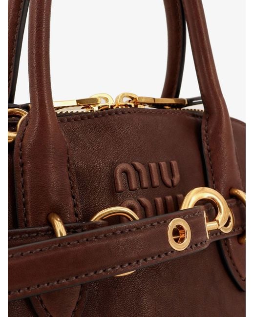 Miu Miu Brown Aventure Leathr Crossbdy Bag