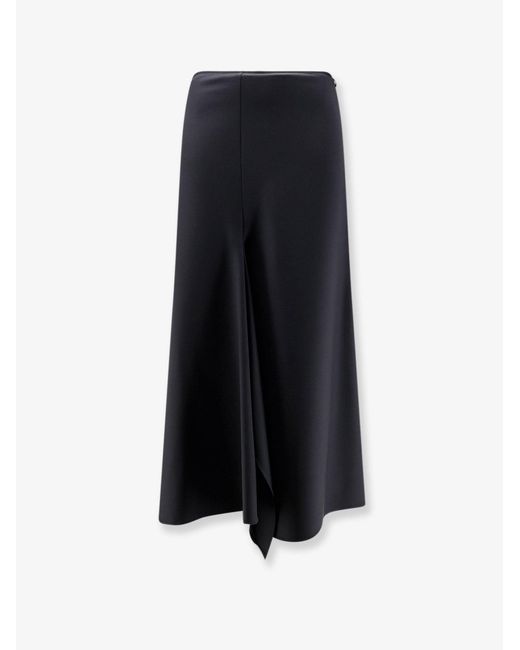 Nude Blue Wool Blend Long Skirt