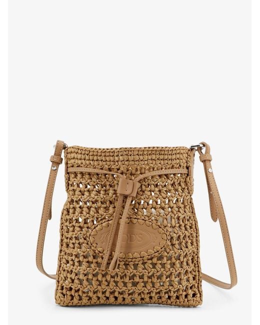 Tod's Brown Bucket Bag Raffia