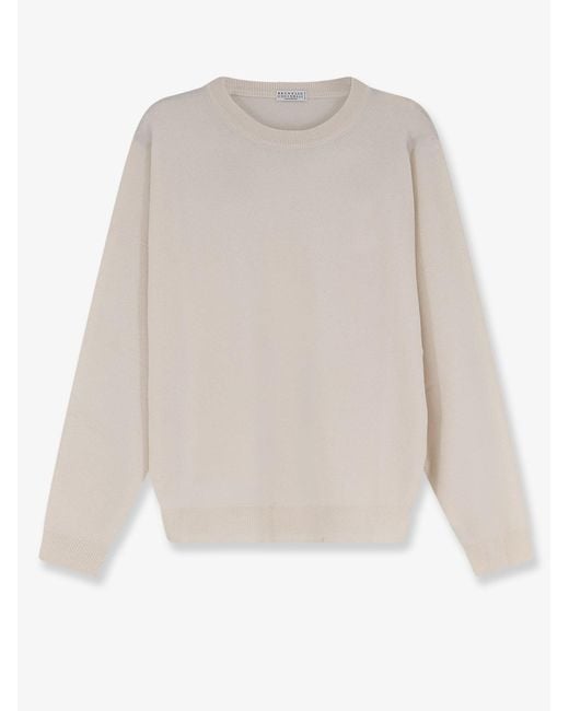 Brunello Cucinelli White Cashmere Sweater