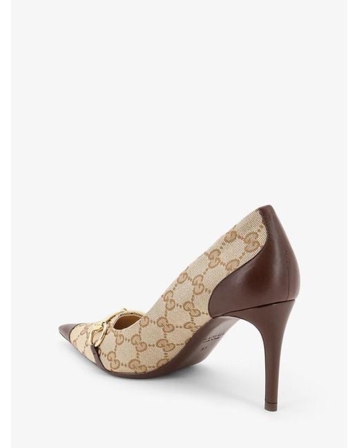 Gucci Natural Donna Gg Fabric Pumps