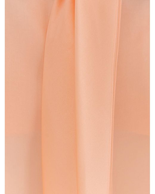 Alberta Ferretti White Silk Cape