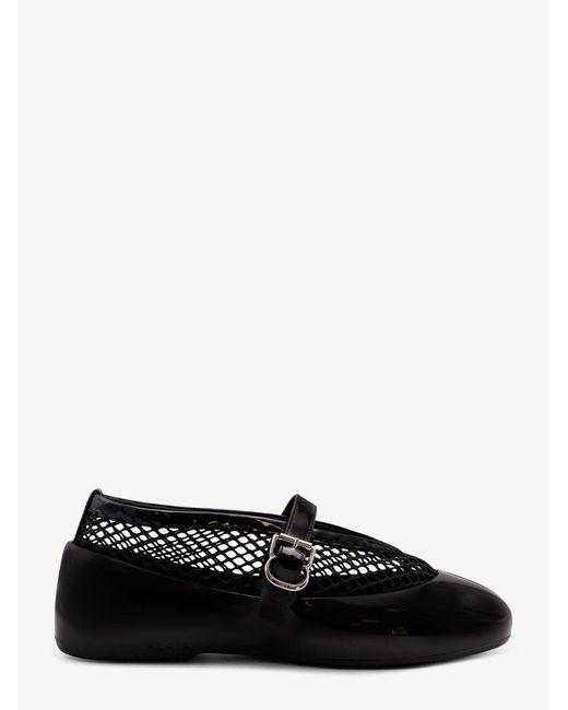 Alaïa Black Rubber Flat Mesh Ballerinas