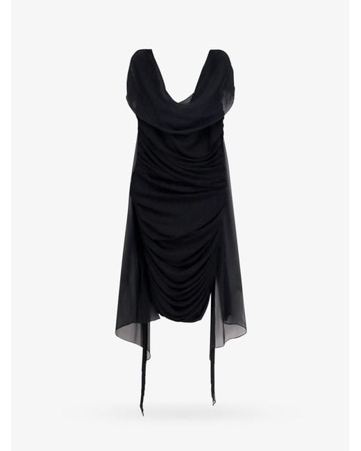 Givenchy Blue Stretch Viscose Dress With Drapery