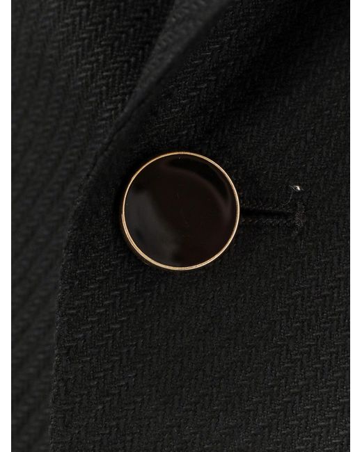 Lardini Black Roma Double-Breasted Wool Blazer for men
