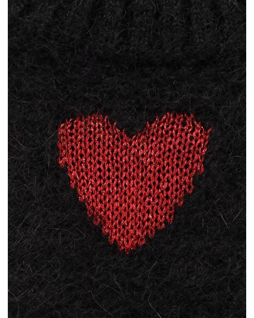 Valentino Blue Wool And Mohair Sweater With Lurex Hearts for men