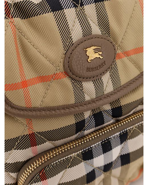 Burberry Multicolor Horseshoe Check Nylon Backpack