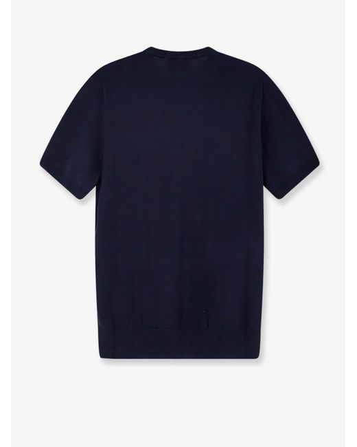 Alpha Studio Blue Cotton Sweater for men