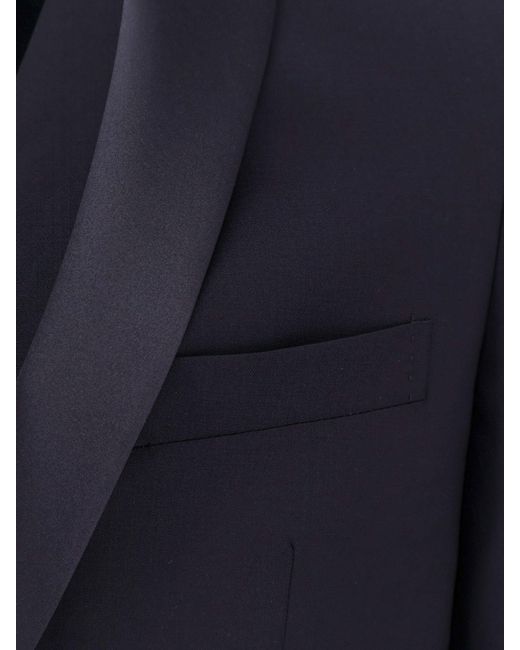 Tagliatore Blue Virgin Wool Tuxedo With Vest for men