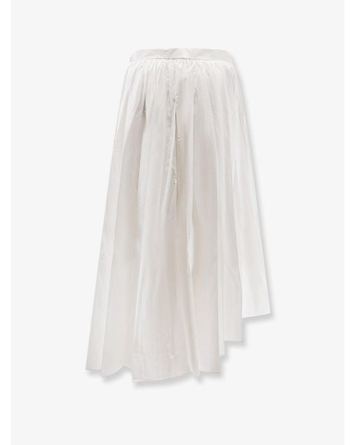 Self-Portrait White Self Portrait Asymmetrical Cotton Skirt