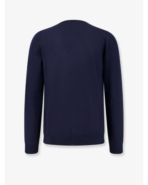NUGNES 1920 Blue Virgin Wool Basic Sweater for men