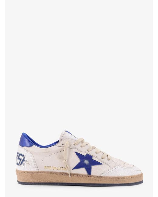 Golden Goose Deluxe Brand White Ball Star Low-Top Leather Sneakers With Used Effect for men